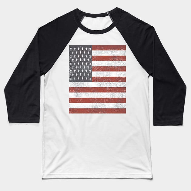 Vintage American Flag Baseball T-Shirt by Eric03091978